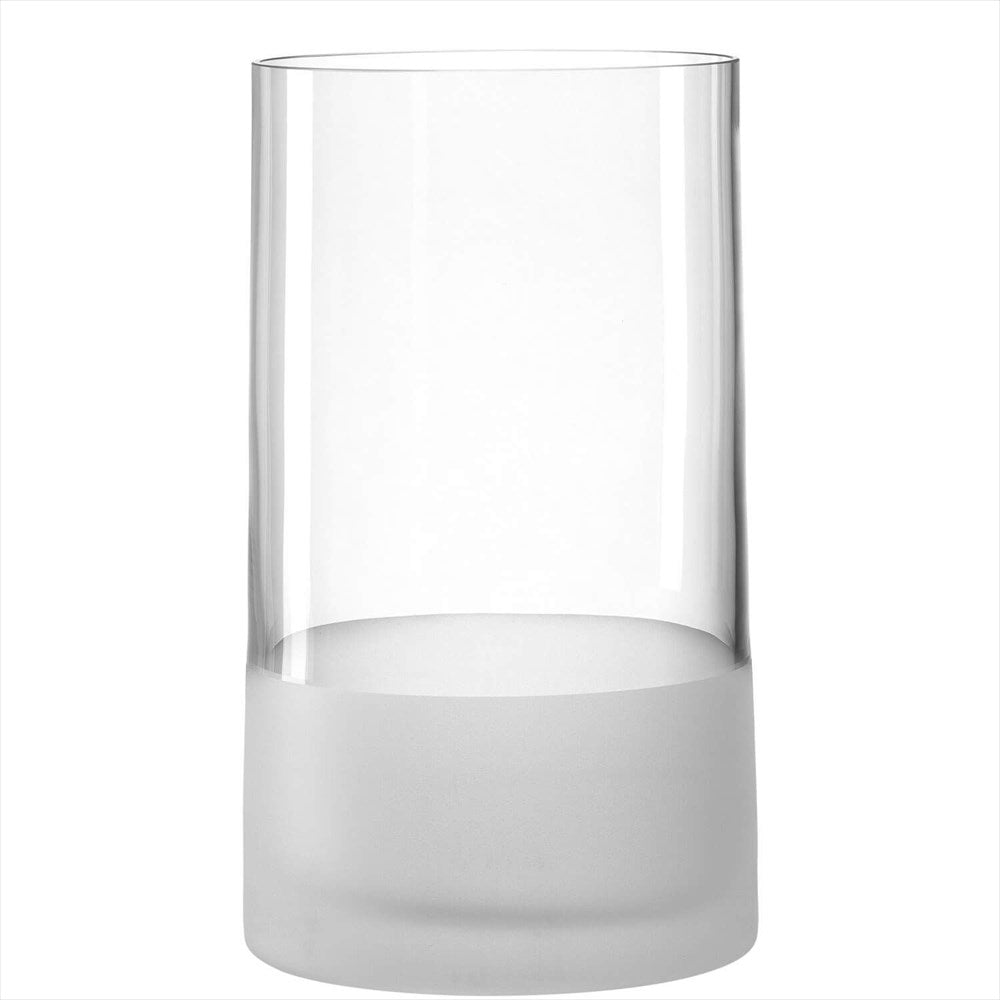 Novara rund glasvas med satinerat glas 26 cm hög