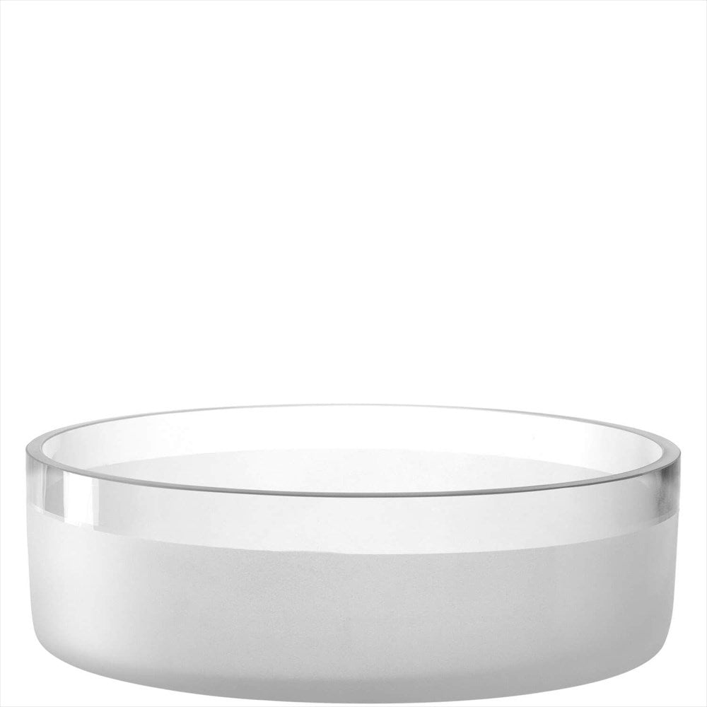 Novara rund glasvas med satinerat glas 7 cm hög och 22,4 cm i diameter