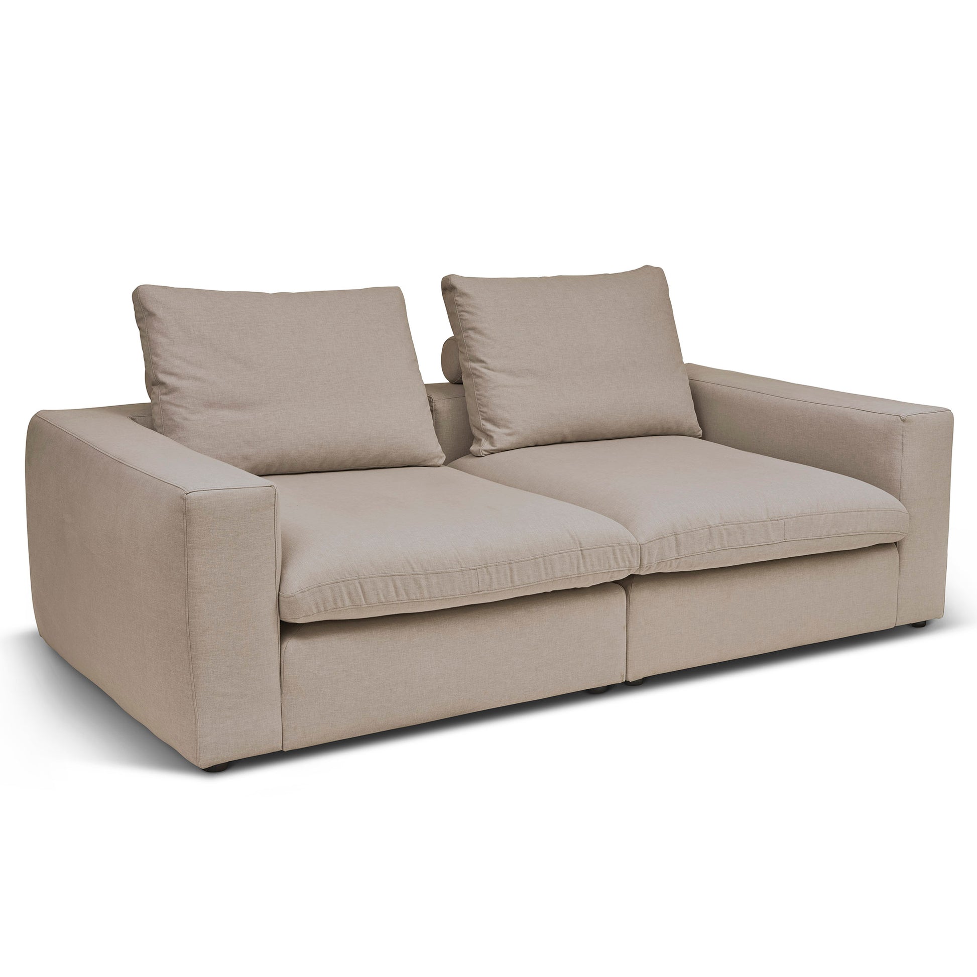Extra djup 3-sits soffa i beigegrå färg. Palazzo är en byggbar modulsoffa