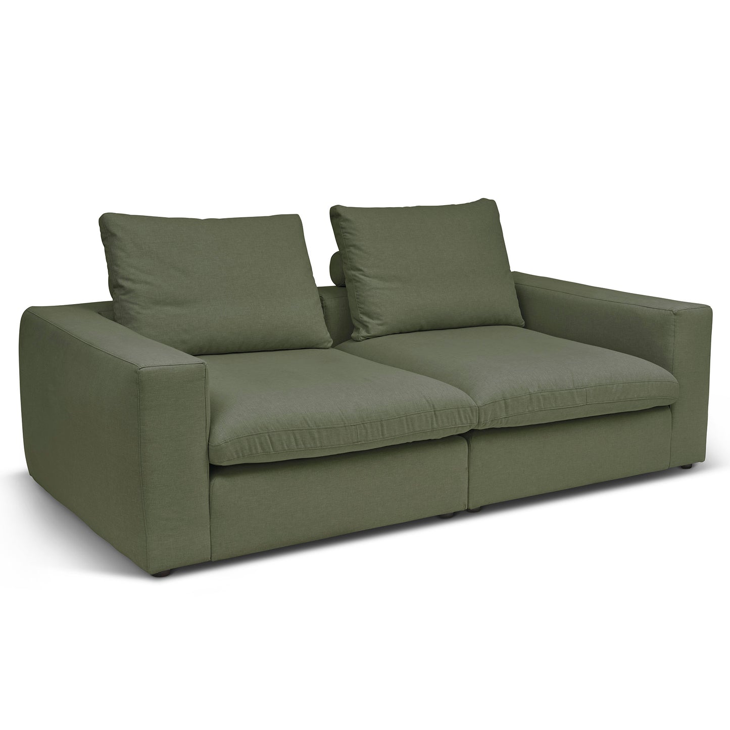 Extra djup 3-sits soffa i grön färg. Palazzo är en byggbar modulsoffa