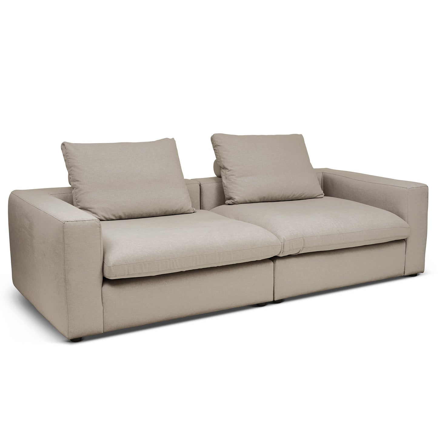 Extra djup 4-sits soffa i beigegrå färg. Palazzo är en byggbar modulsoffa