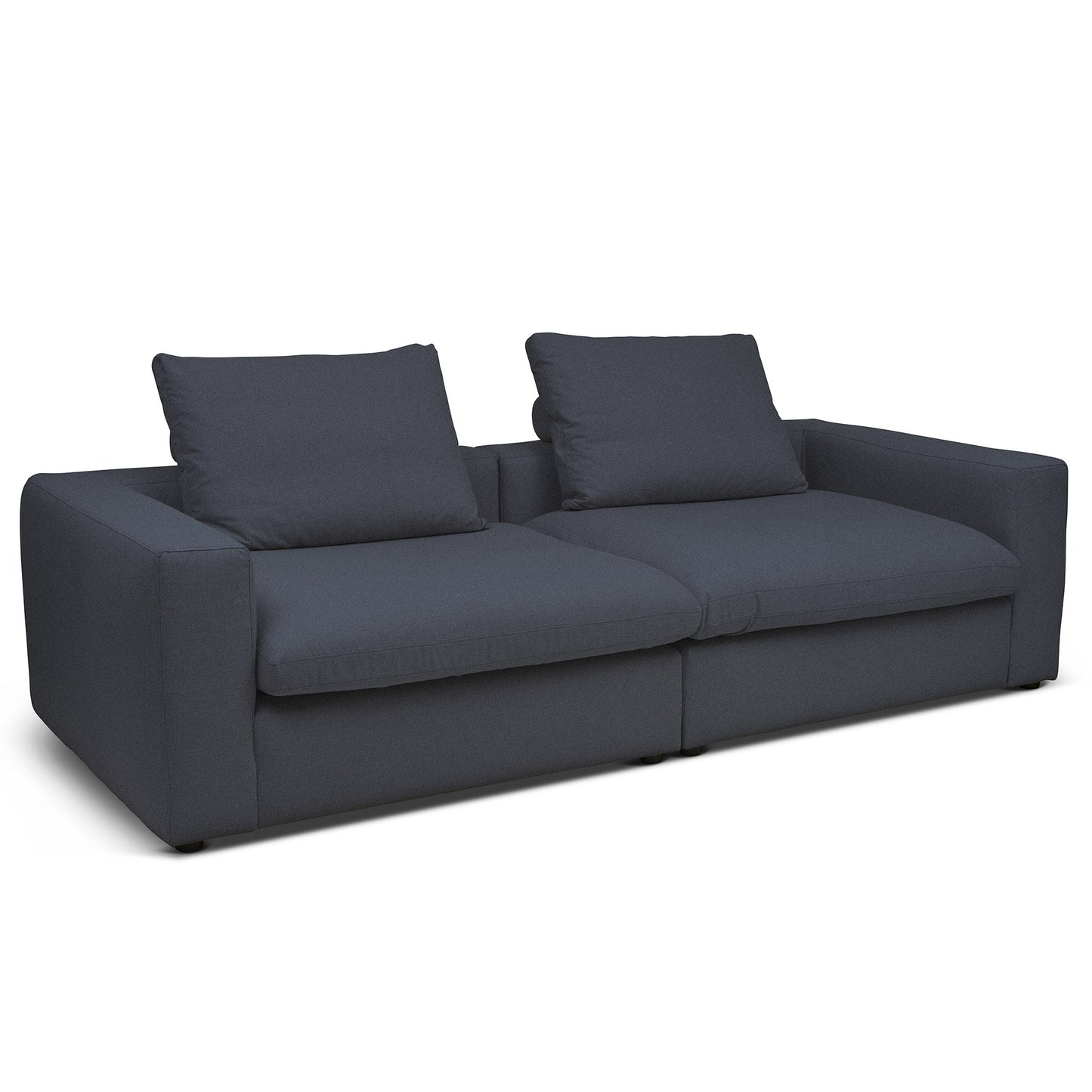 Extra djup 4-sits soffa i mörk blå färg. Palazzo är en byggbar modulsoffa