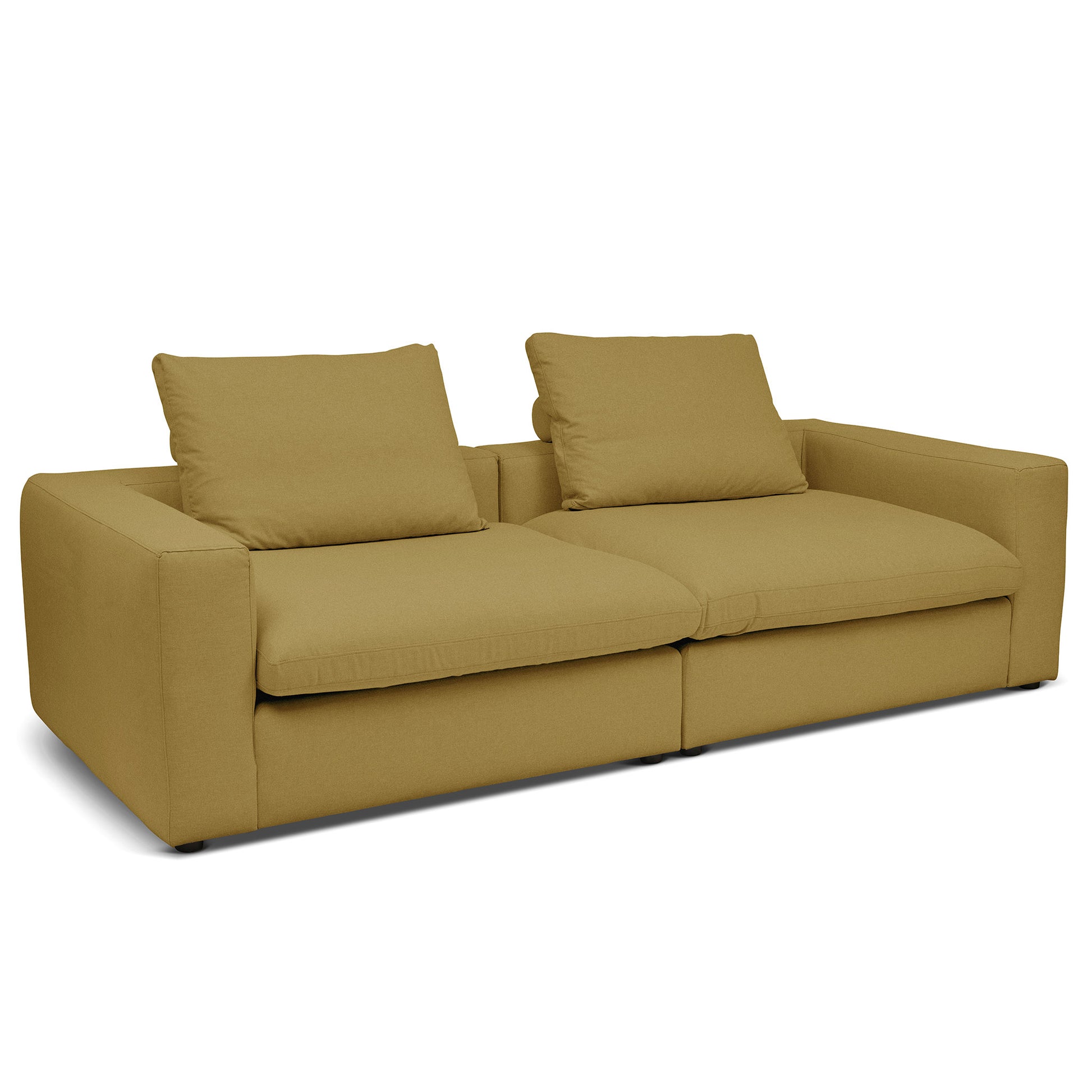 Extra djup 4-sits soffa i gul färg. Palazzo är en byggbar modulsoffa