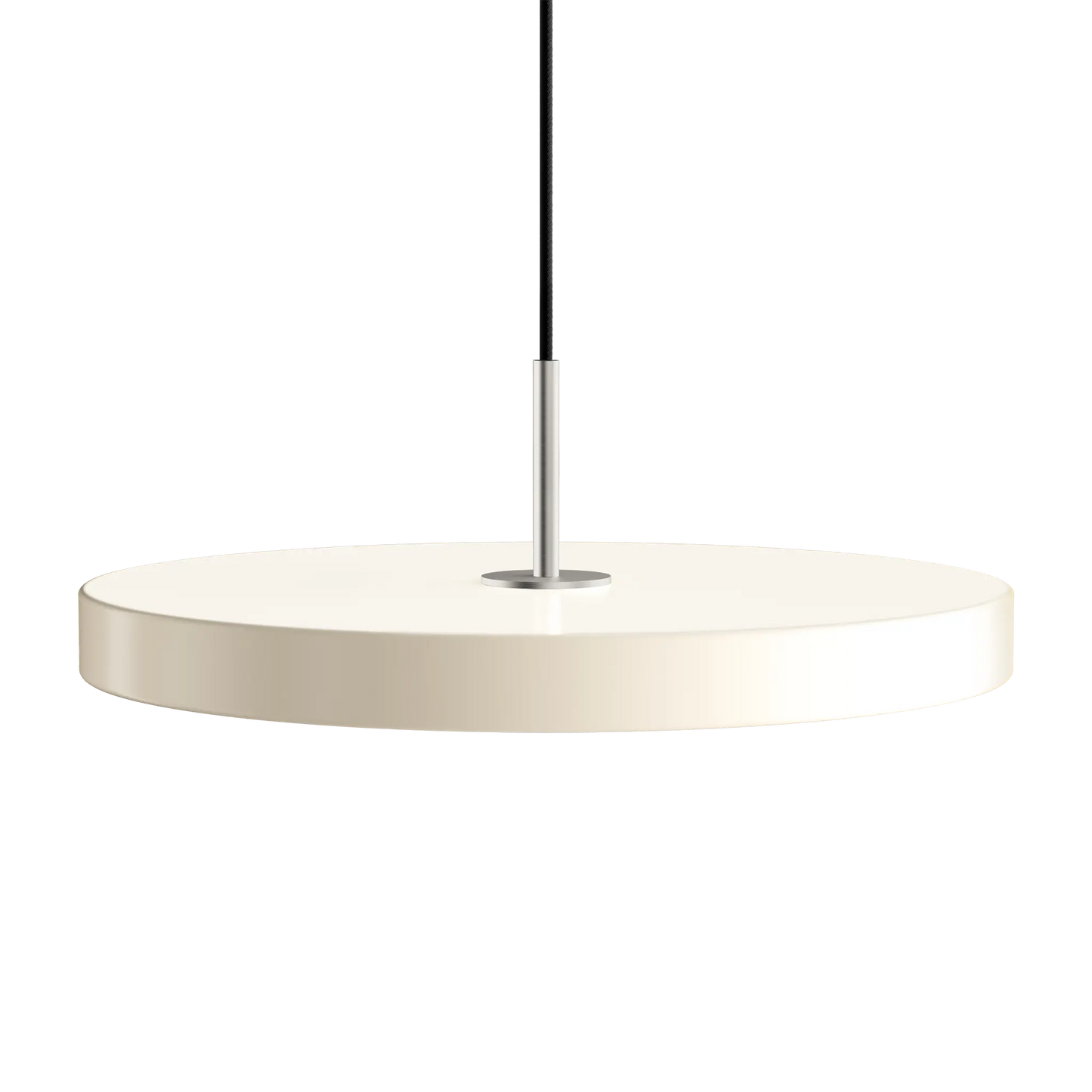 Asteria Medium taklampa med ståltop i färgen Pearl White från Umage