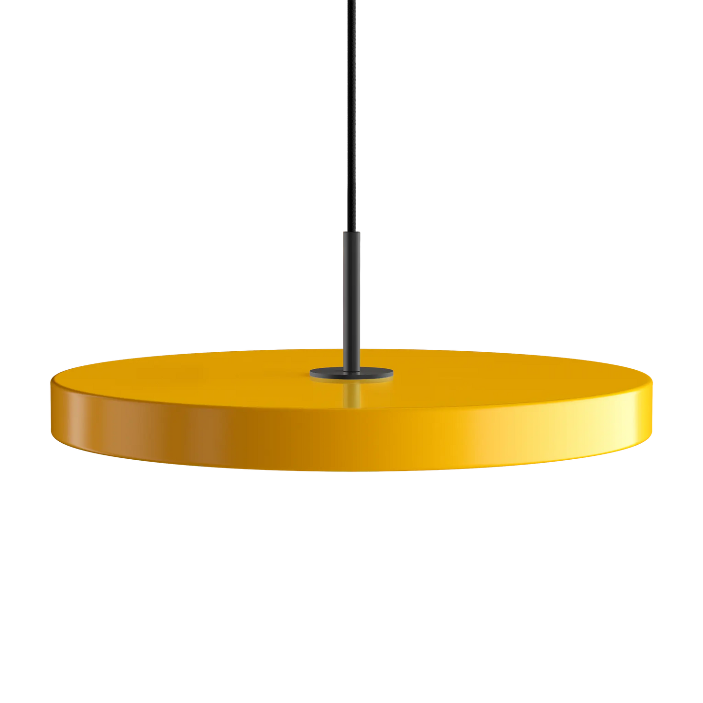 Asteria Medium taklampa med svart topdel i färgen Saffron Yellow från Umage