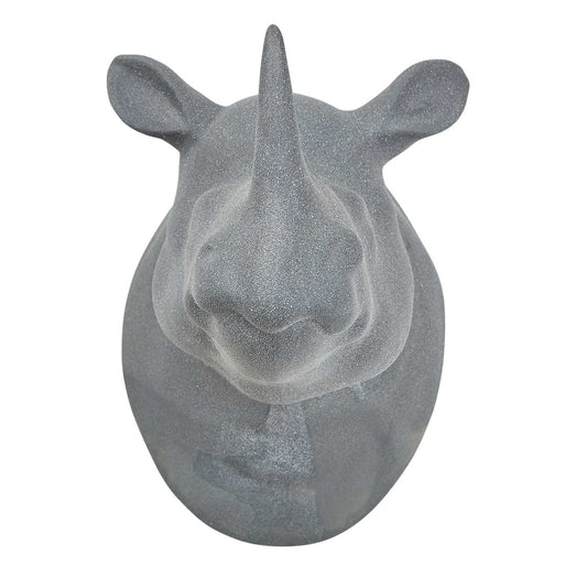 Porslinsfigur Noshörning grå